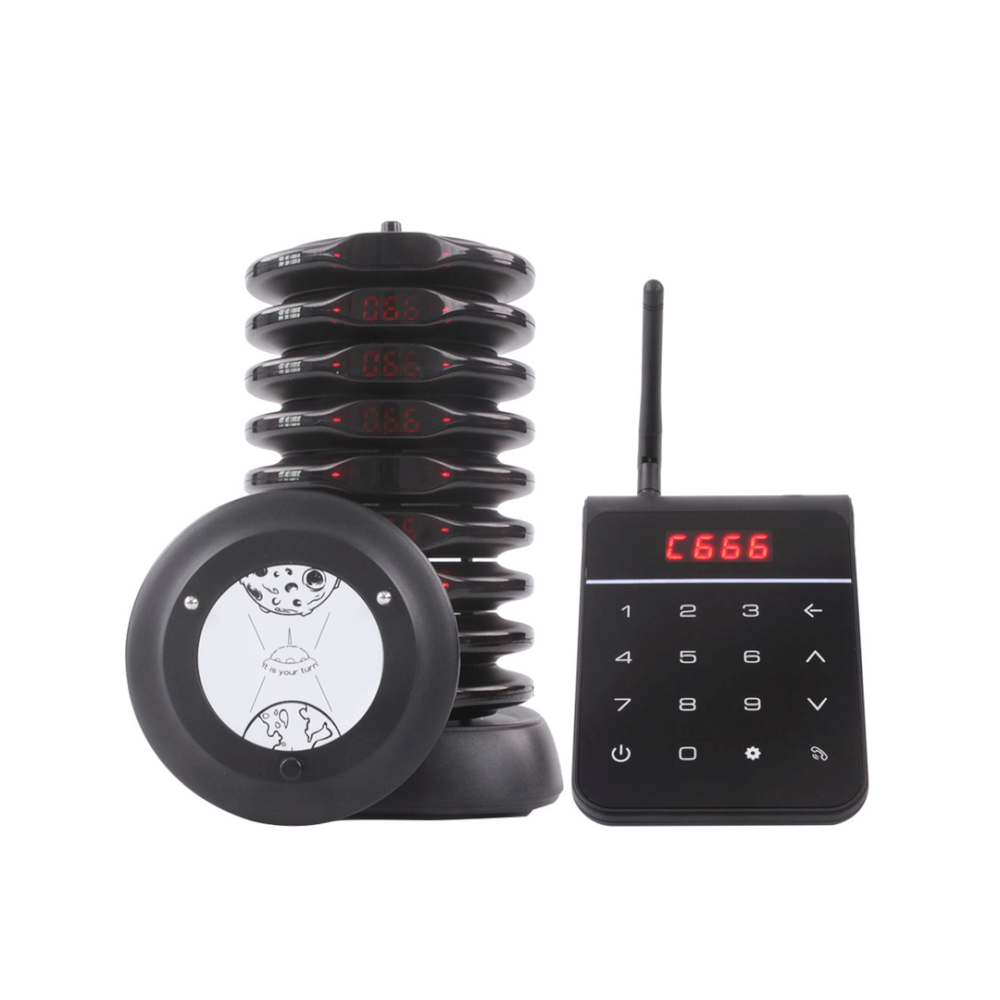 เครื่องเรียกคิวไร้สาย WORREX จำนวน 10 คิว รุ่น W-BCT8110 สีดำ